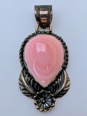 Pink Conch Flower Pendant S925 Sterling Silver